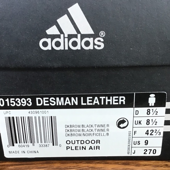 NEW Adidas Men’s Adventure Shoes Size 9 Brown Leather - Picture 7 of 16